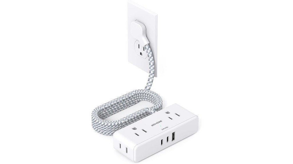 flat extension cord outlets